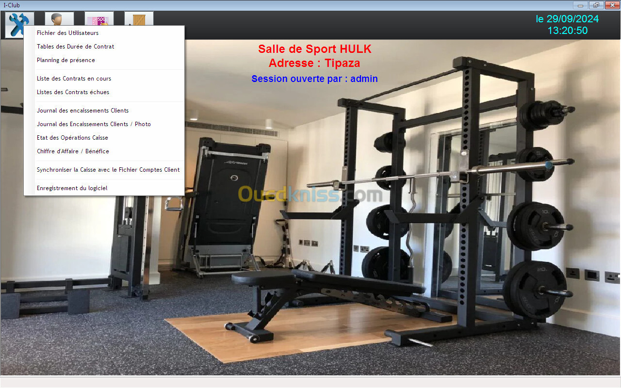 Logiciel de gestion d'une salle de sport avec magasin & vente au guichet
