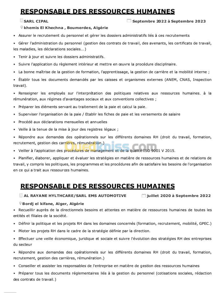 Responsable RH