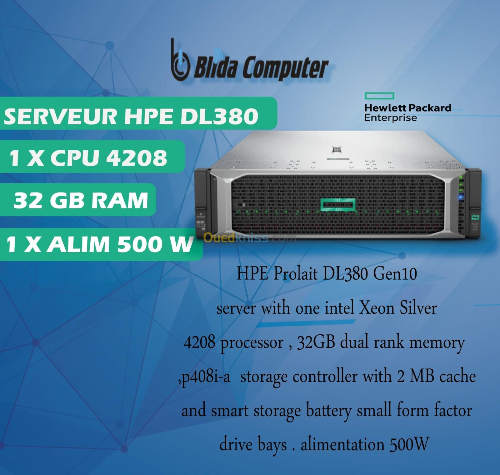 SERVEUR HPE DL380 4208 8COEUR 32GB 