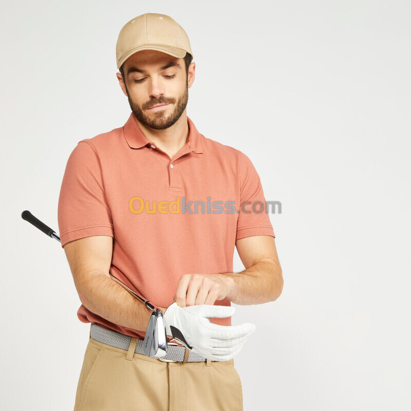 INESIS Polo de golf manches courtes Homme - MW500 terracotta