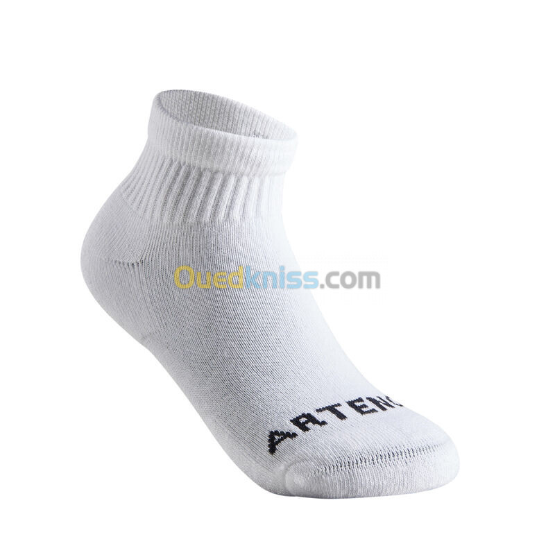 ARTENGO CHAUSSETTES DE SPORT ENFANT MI-HAUTES ARTENGO RS 100 BLANC LOT DE 3