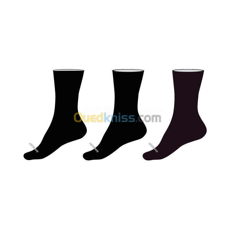 ARTENGO CHAUSSETTES DE SPORT HAUTES RS 100 NOIR LOT DE 3