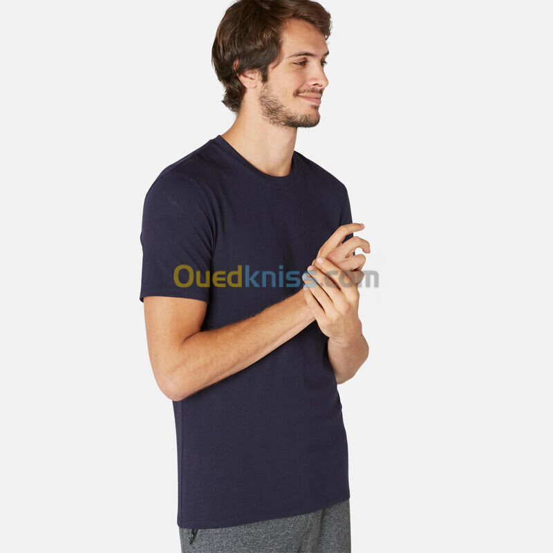 DOMYOS T-shirt slim en coton Homme - bleu foncé