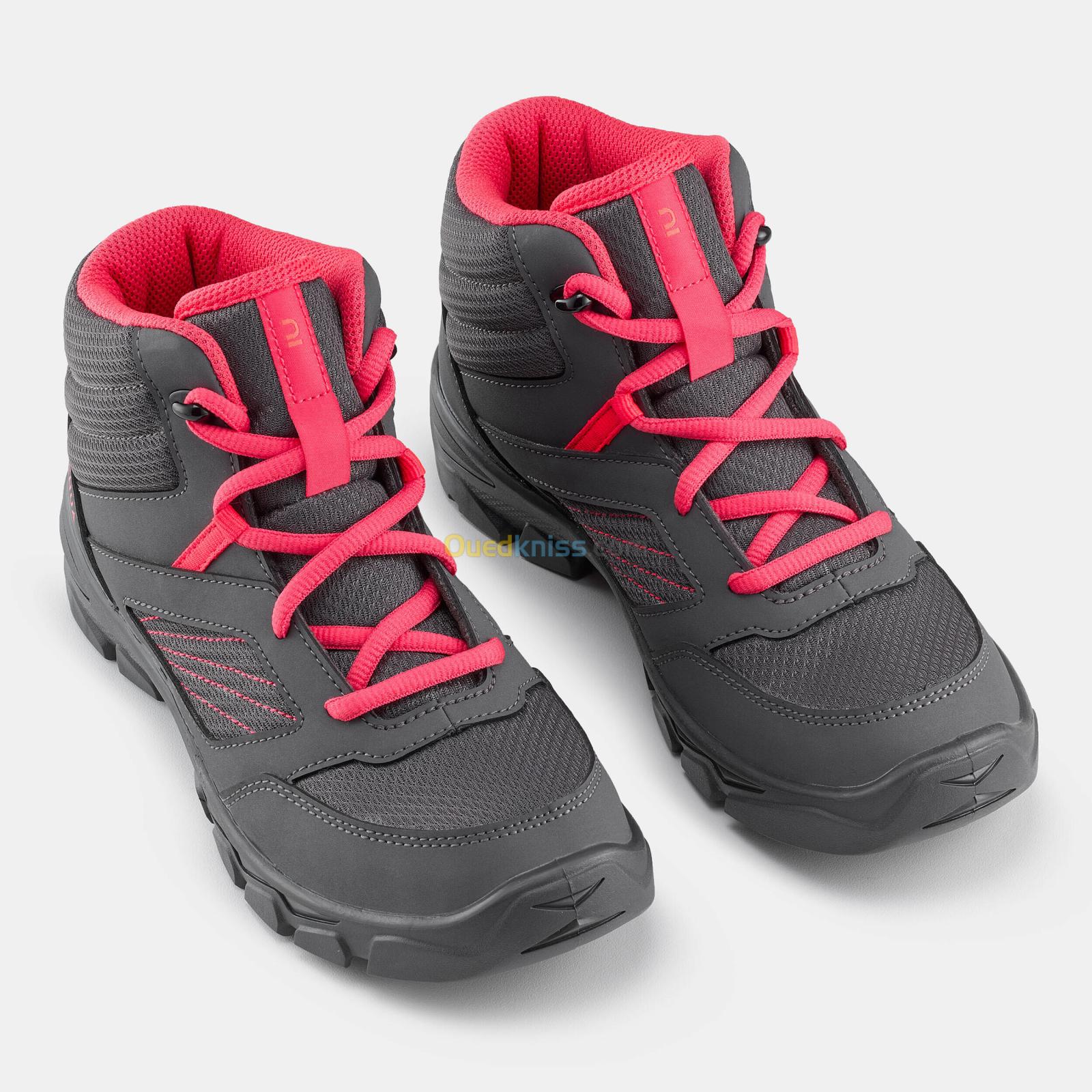 QUECHUA Chaussures de randonnée enfant avec lacets MH100 MID grise foncée du 35 AU 38