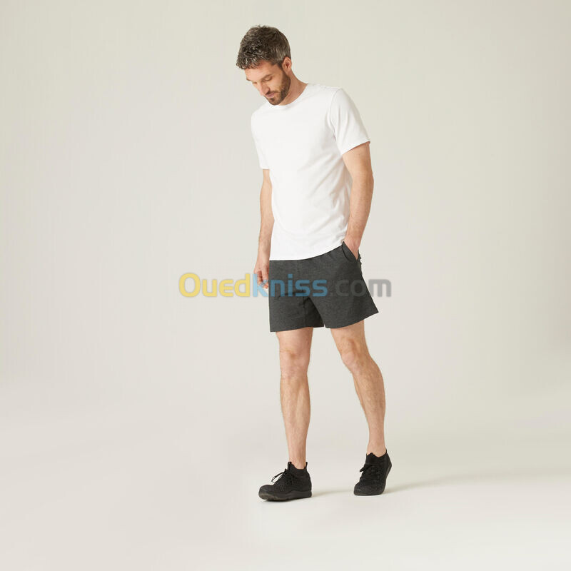 DOMYOS Short court Fitness Homme - 100 gris foncé