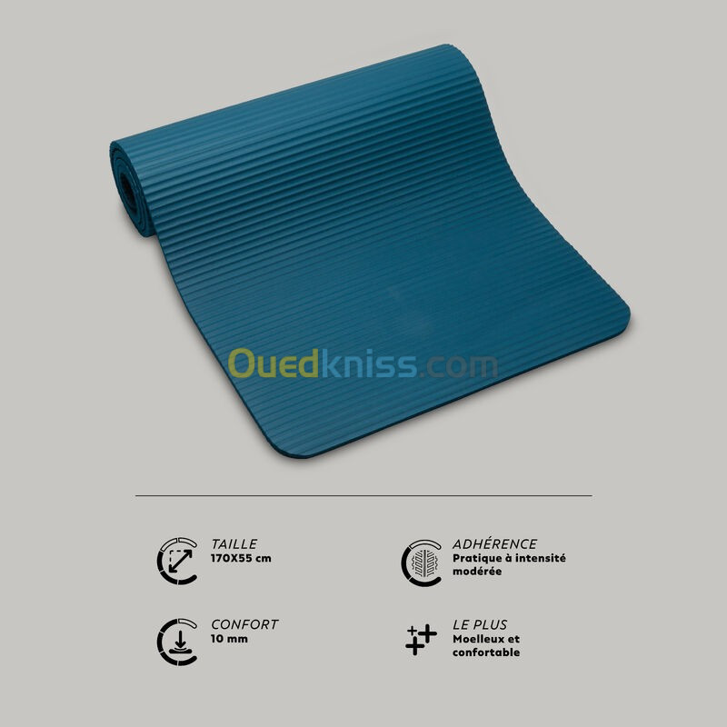 DOMYOS Tapis de sol pilates 10 mm - Confort S bleu