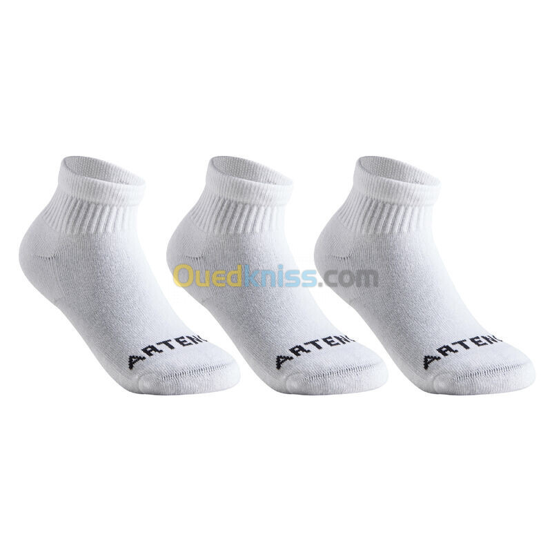 ARTENGO CHAUSSETTES DE SPORT ENFANT MI-HAUTES ARTENGO RS 100 BLANC LOT DE 3