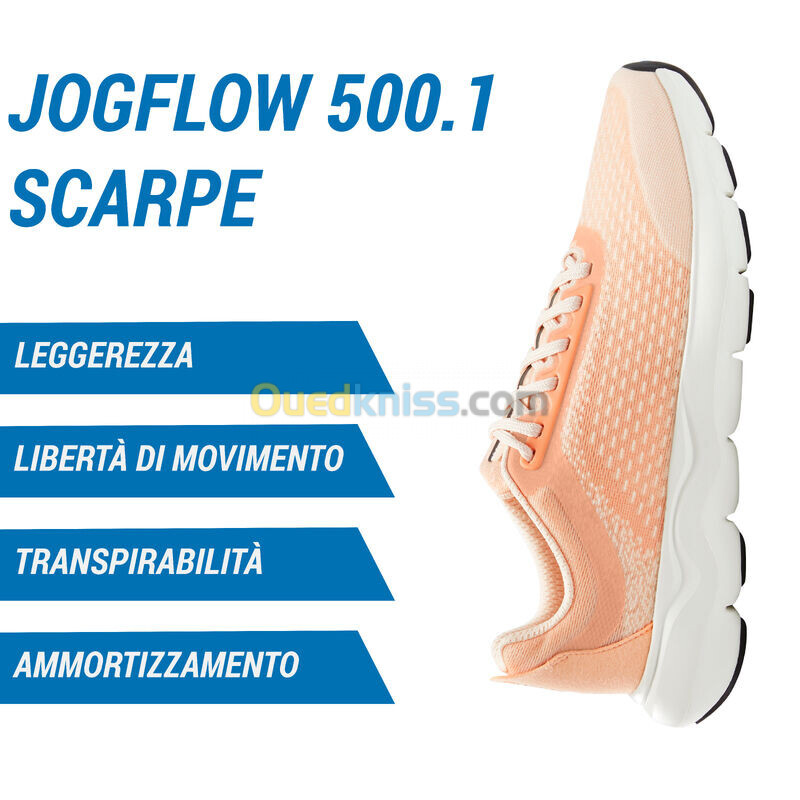 KALENJI CHAUSSURES de running femme JOGFLOW 500.1 orange