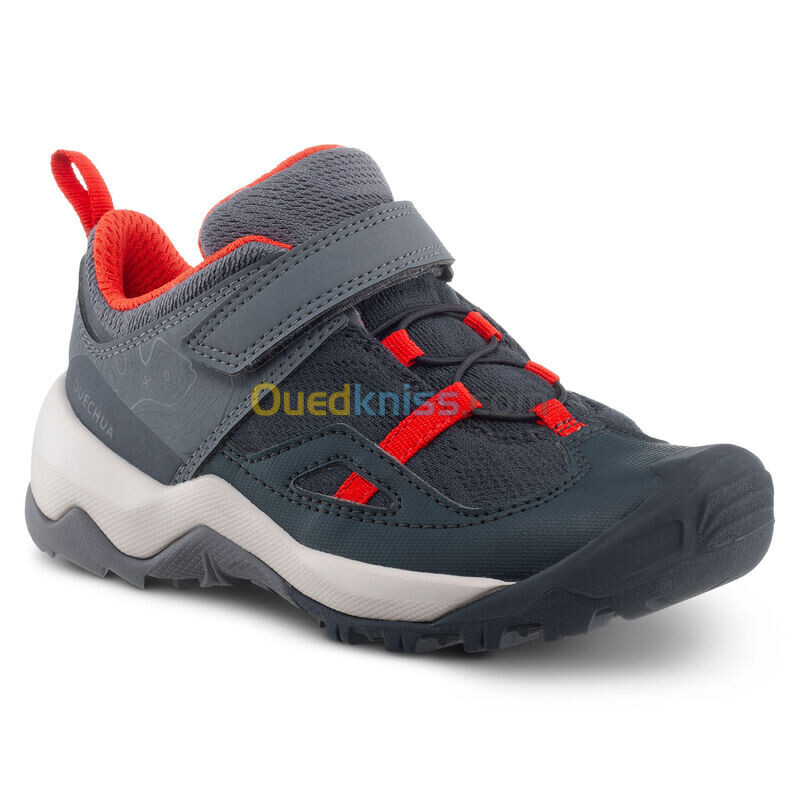 QUECHUA Chaussures de randonnée enfant à scratch Crossrock grise rouge du 24 AU 34