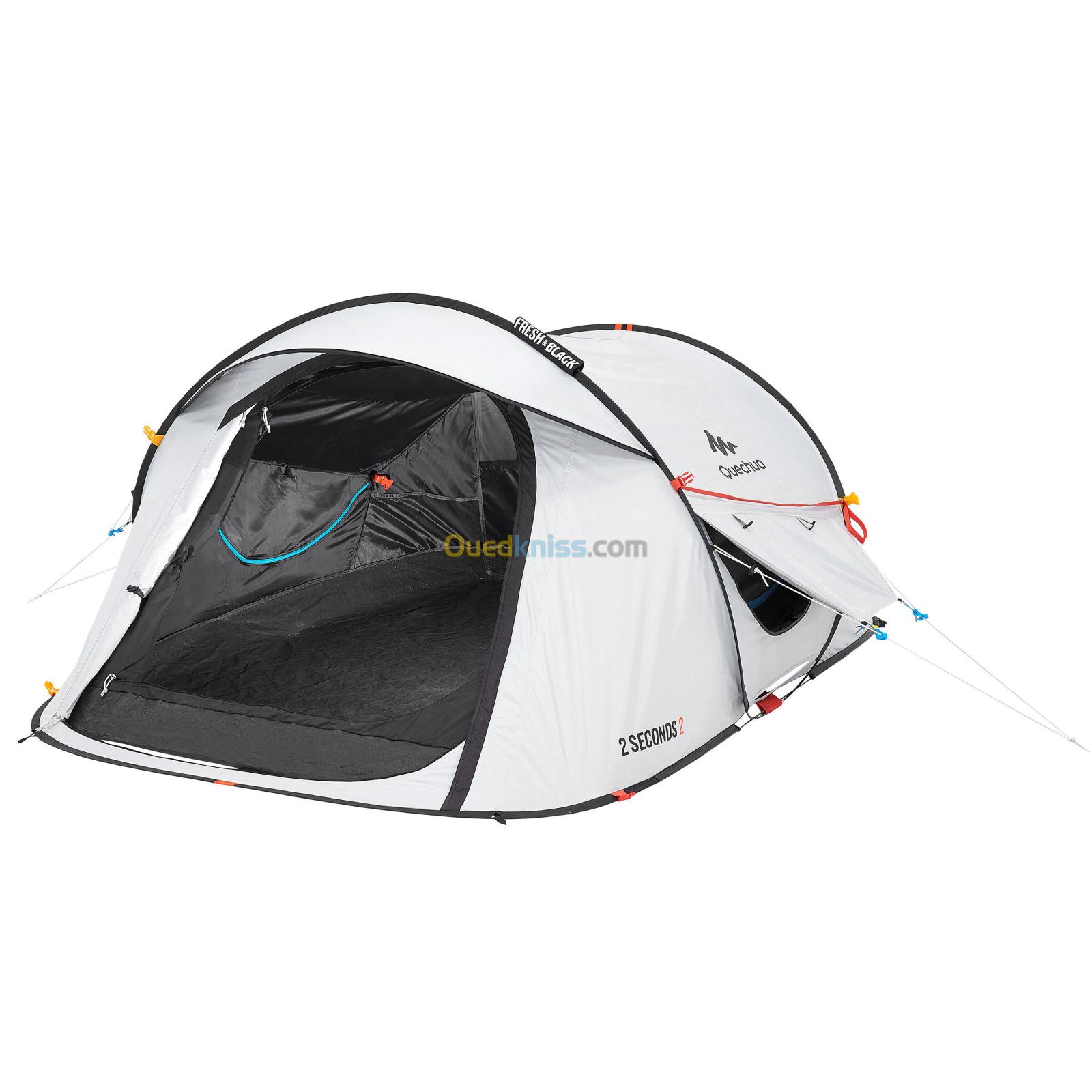 QUECHUA Decathlon - Tente de camping - 2 SECONDS - 2 places - Fresh & Black