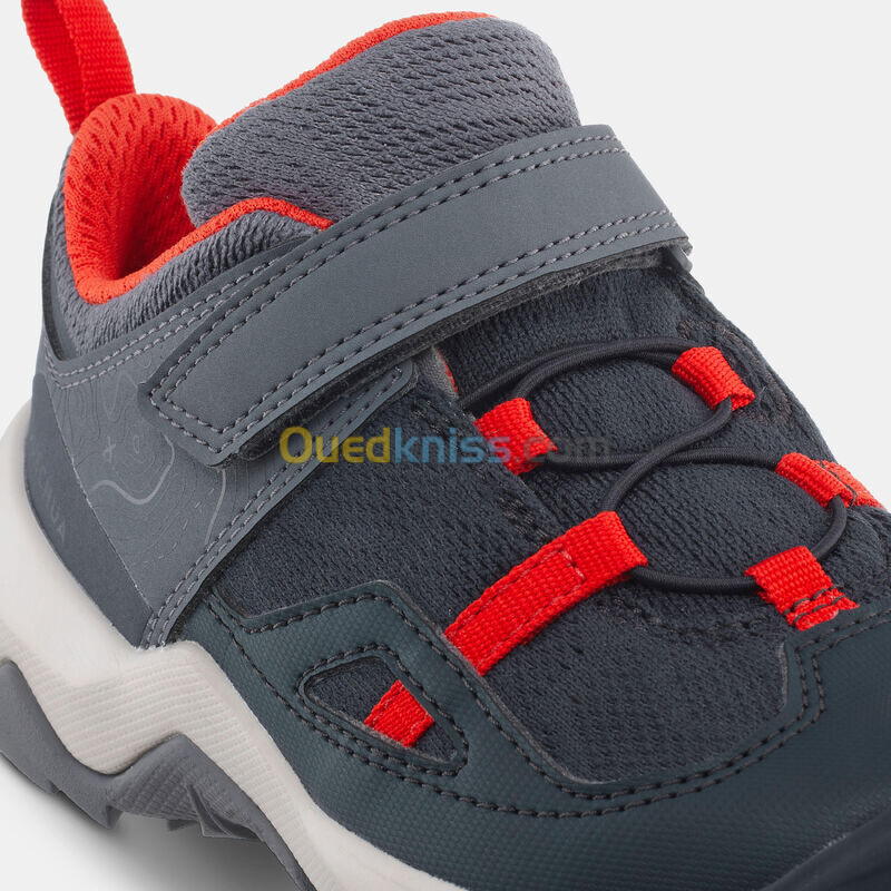 QUECHUA Chaussures de randonnée enfant à scratch Crossrock grise rouge du 24 AU 34