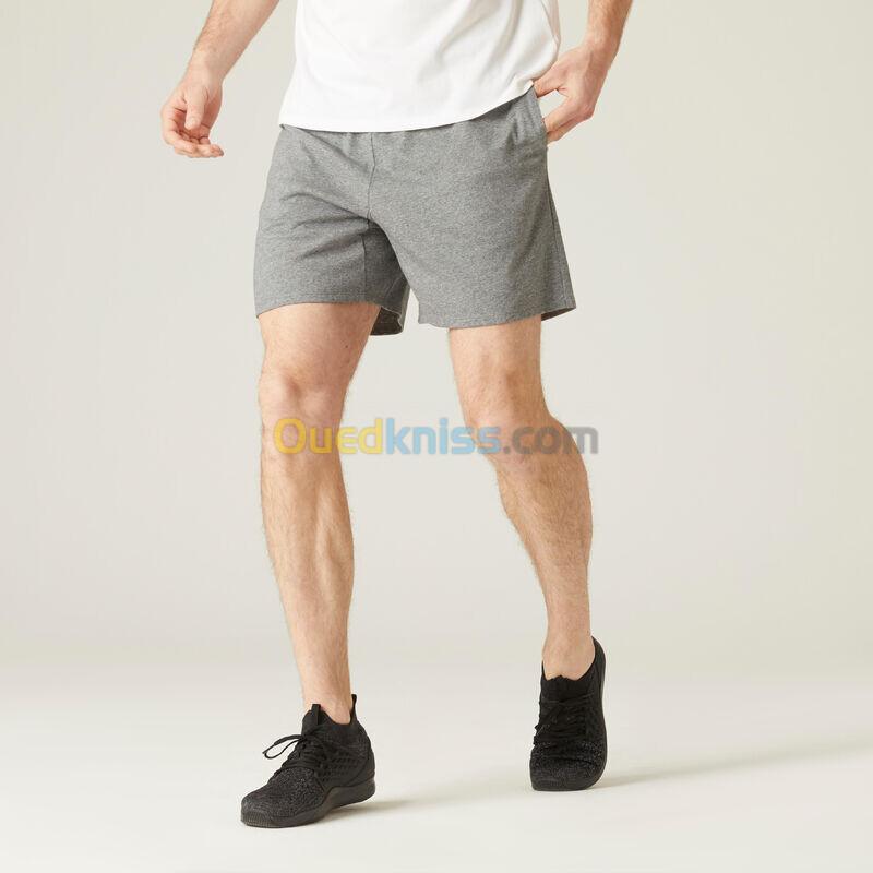 DOMYOS Short court Fitness Homme - 100 gris