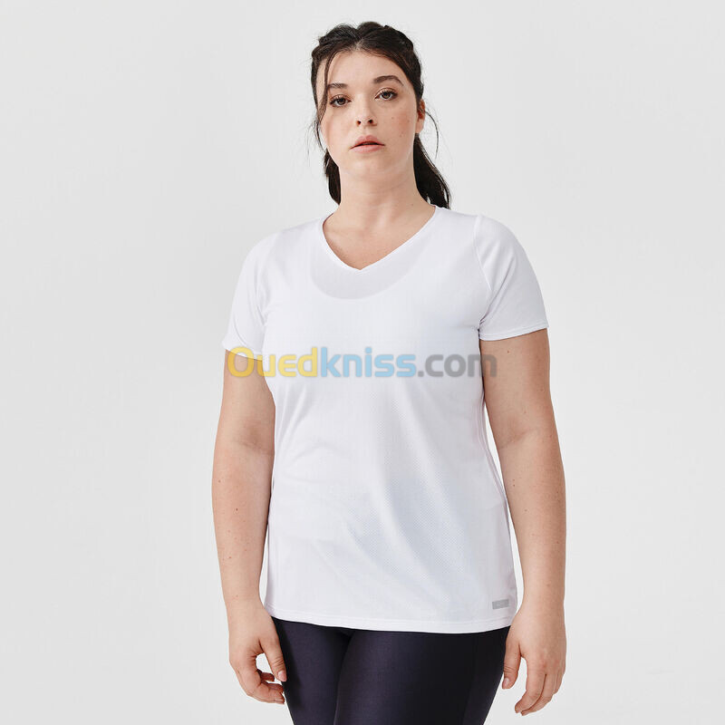 KALENJI T-shirt manches courtes running respirant femme - Dry blanc