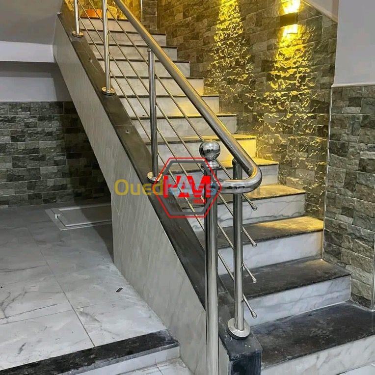 Rampe d'escaliers en inox/verre