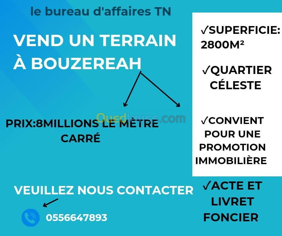 Vente Terrain Alger Bouzareah