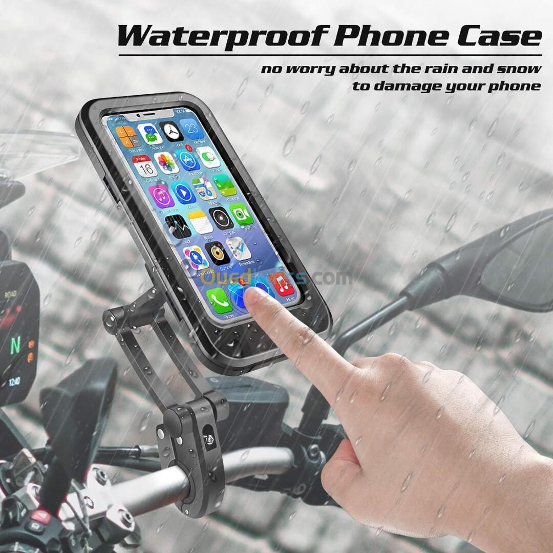 Support de téléphone portable étanche pour vélo moto réglable à 360 