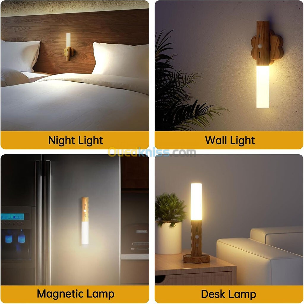 Lampe Murale Sans Fil Rechargeable 3en1 Magnétique et Amovible