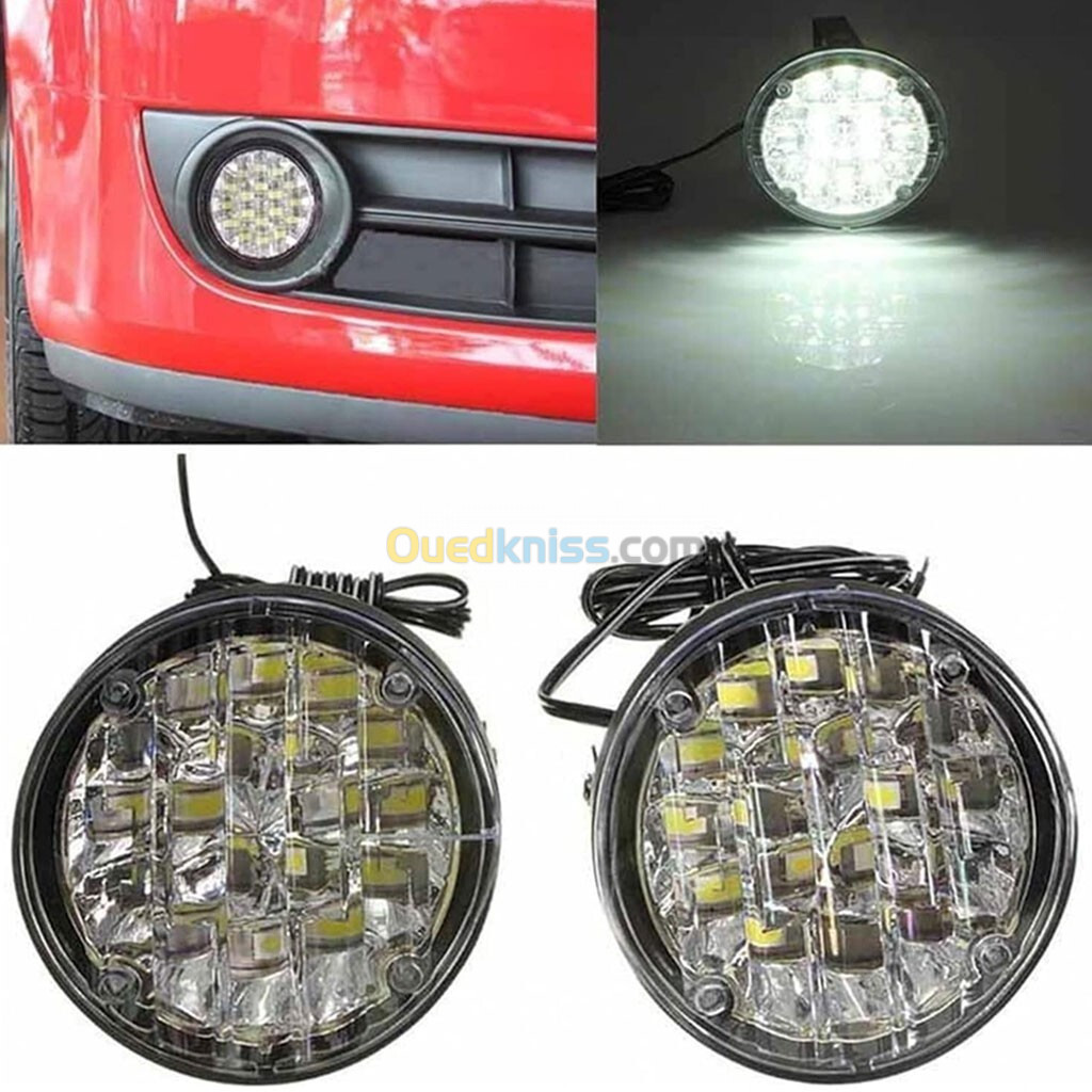 Feux Antibrouillard 2 Pièces 12V 18LED Pour Toutes Les Voitures