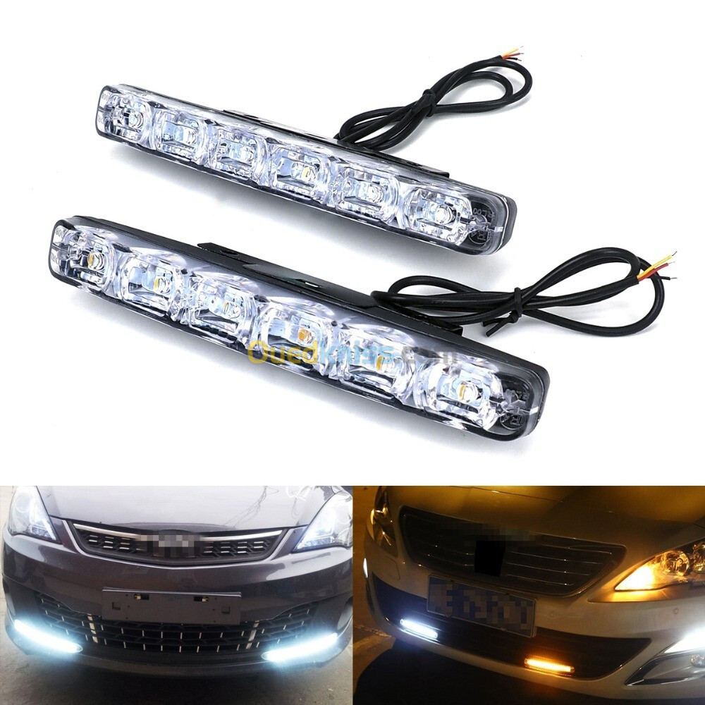 Feux de jour universels pour voiture, 2 pièces,10 led, DRL, anti-brouillard, Super lumineux, DC 12V