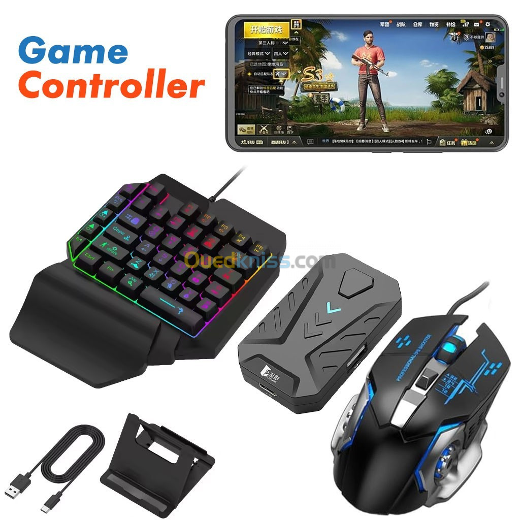 Mix Pro Clavier Souris 4en1 Pour smartphone Gaming PUBG-Fortnite-Call of duty-free fire