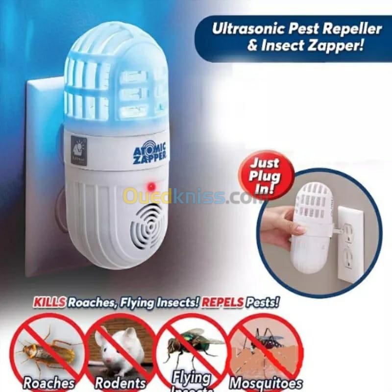 Répulsif antiparasitaire ultrasonique 2en1 et zapper d'insectes piège à lampe électrique