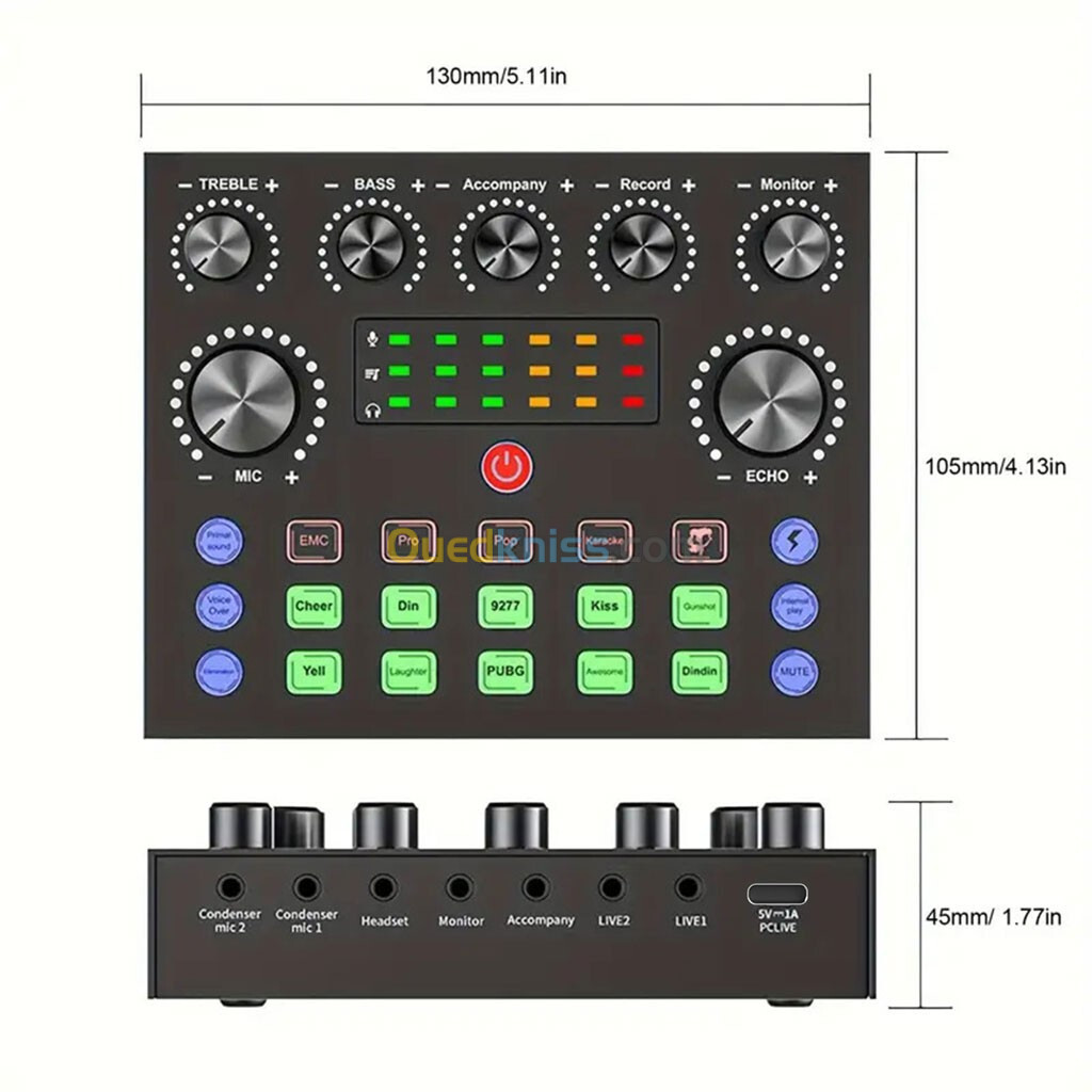 Kits de Microphone BM800 avec Carte Son en Direct Bras de Suspension en Ciseaux Support Antichoc 