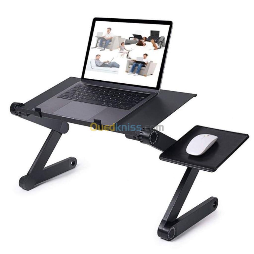 Table pliante en aluminium pour ordinateur Portable, support de bureau rotatif à 360 degrés pour lit