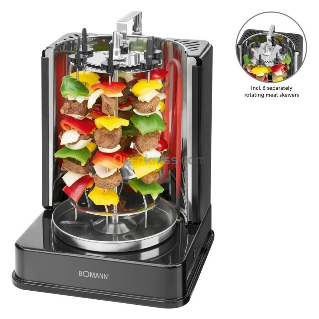 Multi-grill Electrique vertical 3en1 Rôtisserie et Chawarma Bomann 3006CB