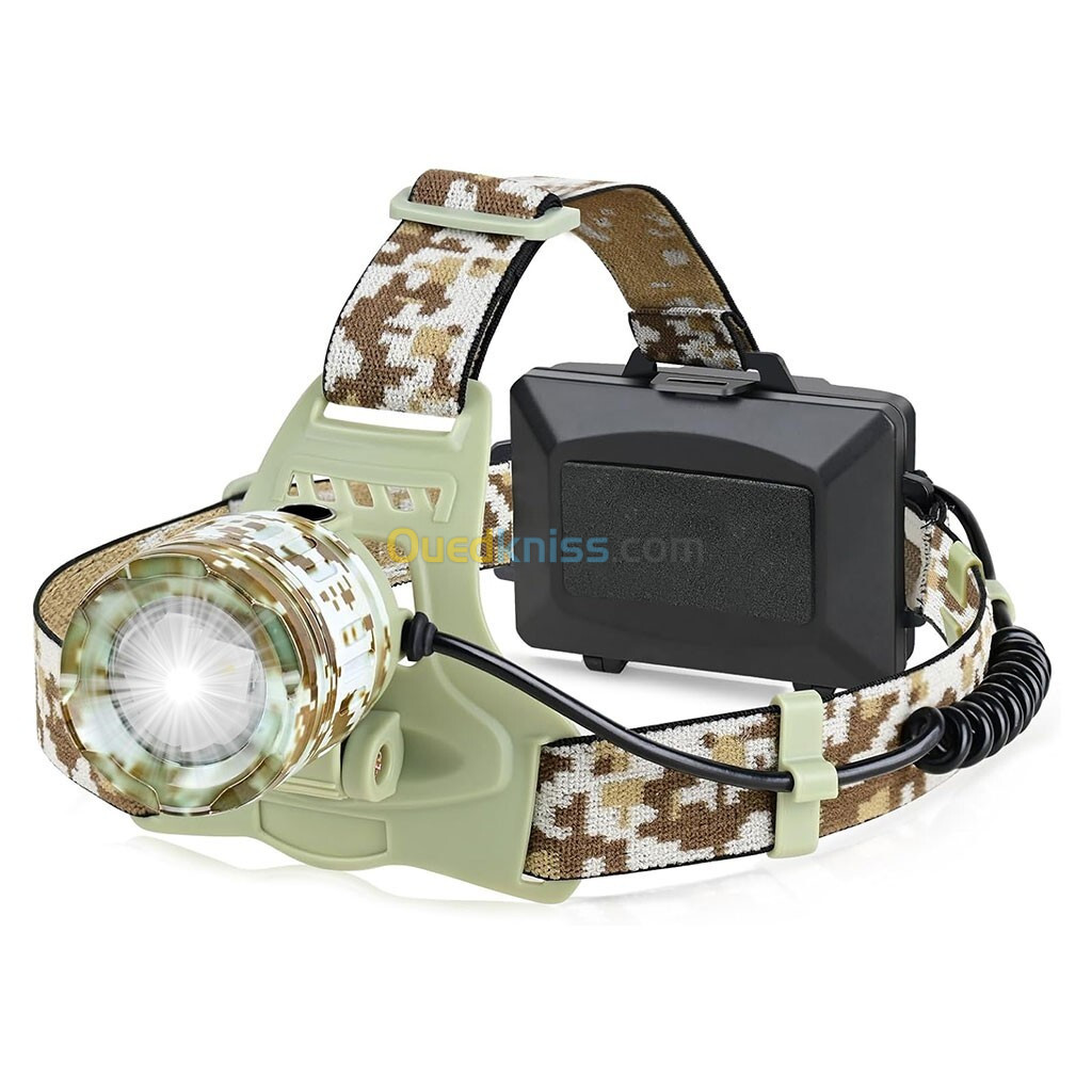 Lampe Frontale LED Motif Camouflage Rechargeable