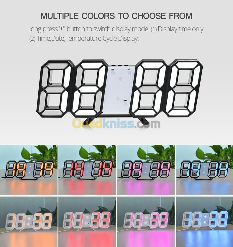 Horloge Murale numérique LED 3D