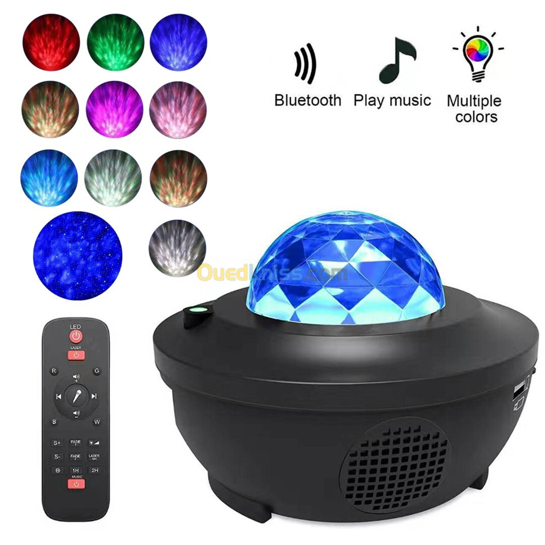 Projecteur Galaxie 3D Laser Bluetooth + haut-parleur USB