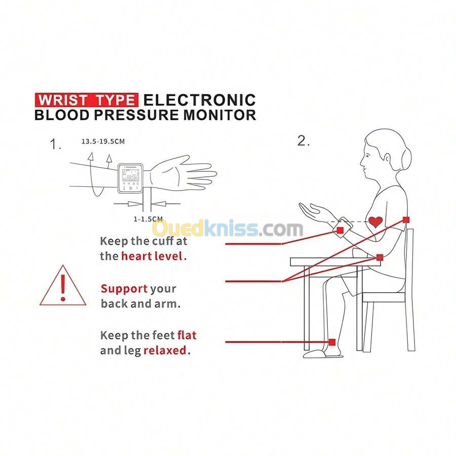 Realblad tensiomètre électronique de poignet rechargeable web305-s