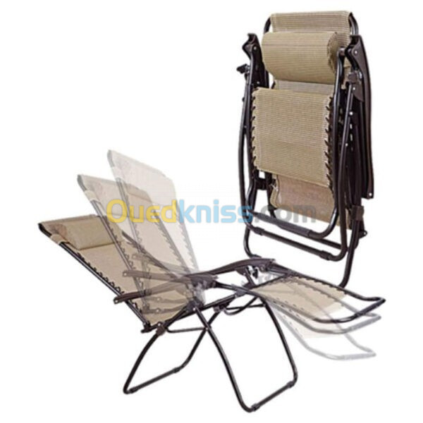 Chaise Longue Pliante et Réglable avec Oreiller à Tête