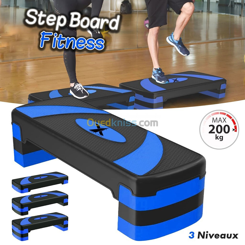 Step Board Aérobic Reglable 3 Niveaux(10/15/20cm) Antidérapant