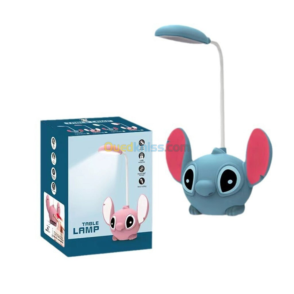 Stitch Lampe de Bureau et Veilleuse Ambiante pour Enfants avec Taille-crayon