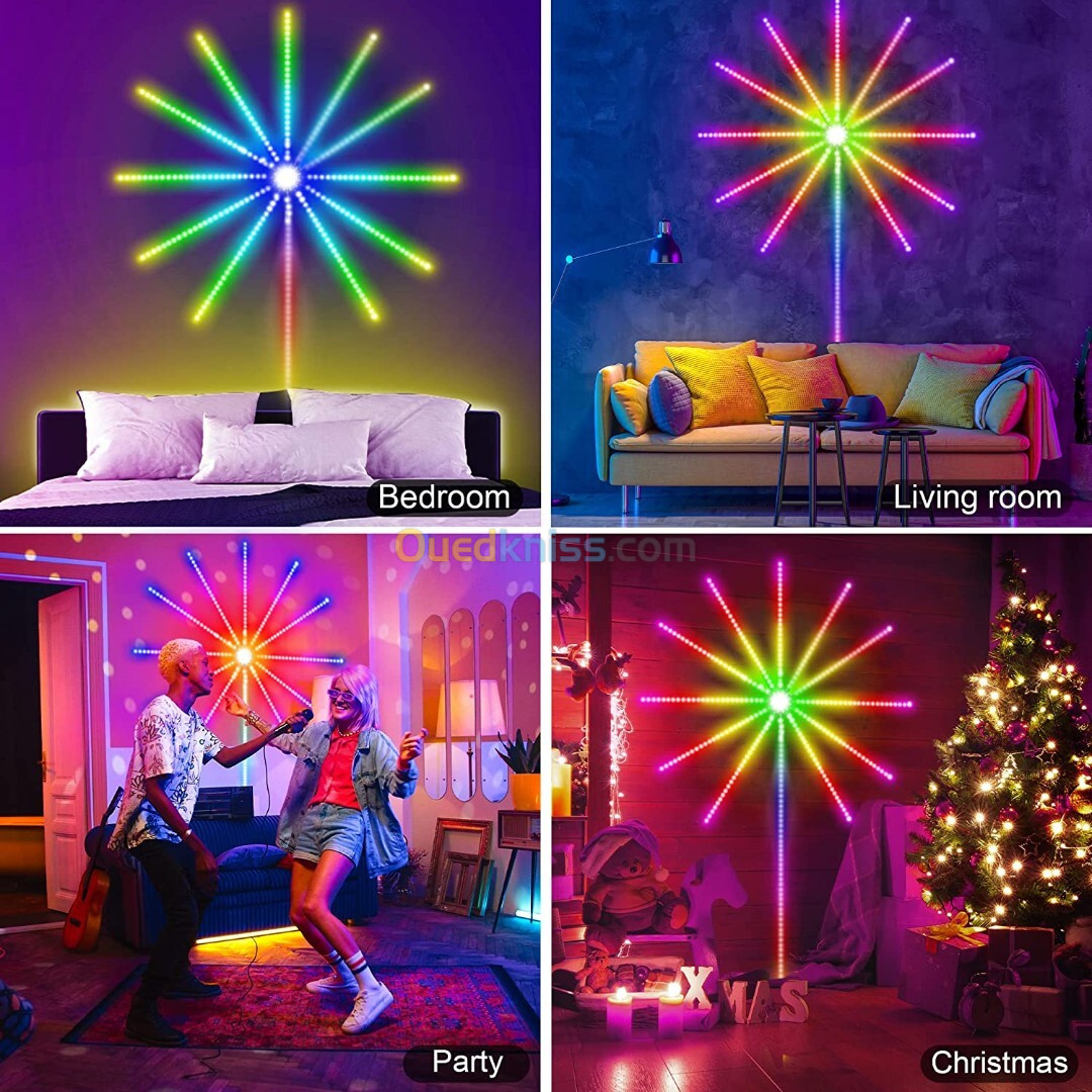 feux dartifice App Smart Control IC Led RGB Light décoration de la maison