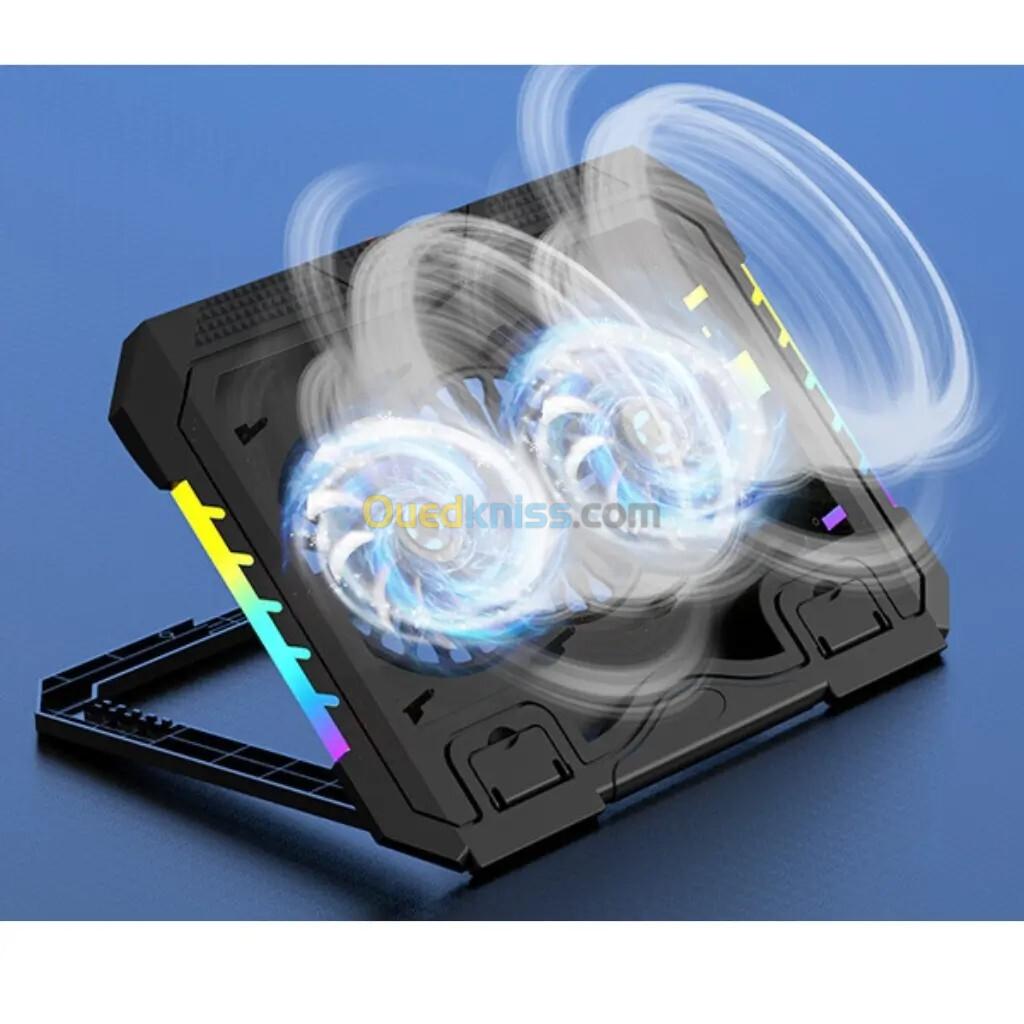 Refroidisseur Professional Avec 2 Ventilateurs 7 Positions Pour Laptop Avec Support Mobile RGB S900