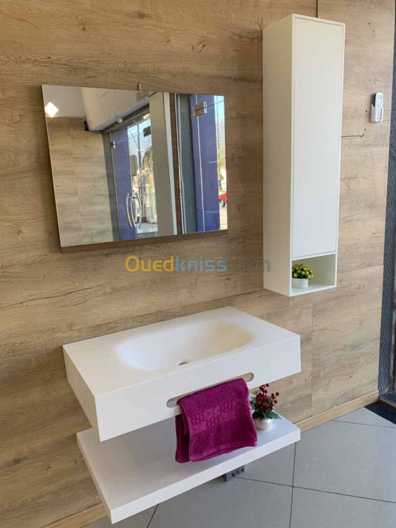 Meuble salle de bain en corian (krion) sur mesures