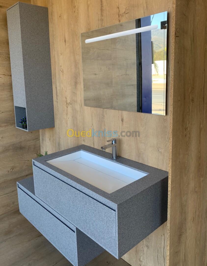 Meuble salle de bain en corian (krion) sur mesures