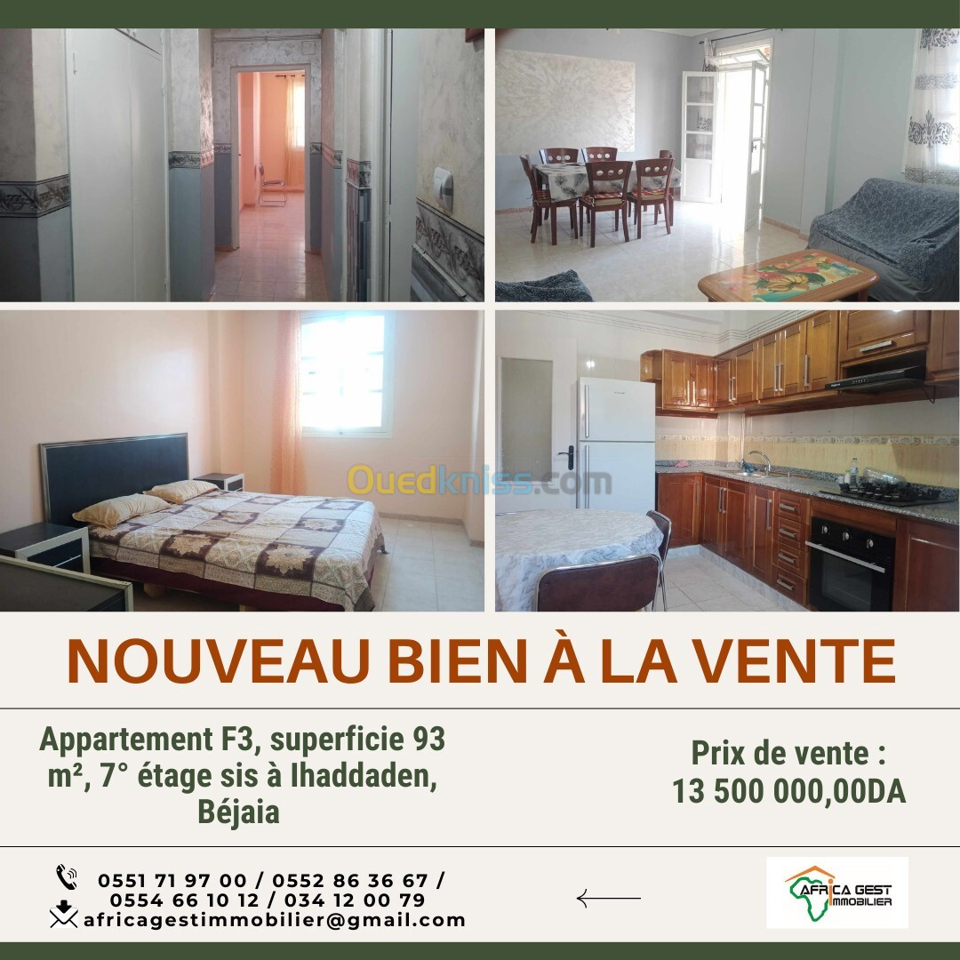 Vente Appartement F3 Béjaïa Bejaia