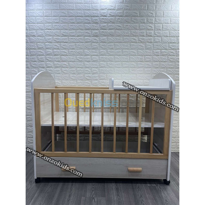 Lit en bois hêtre pour bébé 120 x 60 cm