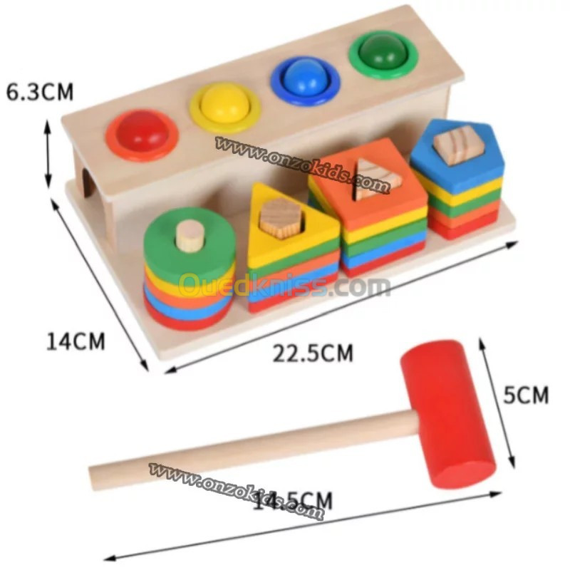 jouets éducatif Jeu en bois de logique piquets géométriques 