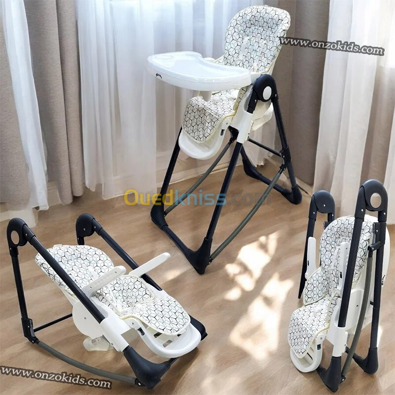 Chaise haute réglable et transat 2 en 1 pour bébé  - Mini Pouce