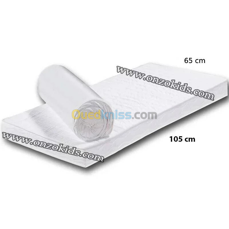 Matelas orthopédique pour bébé 105 x 65 cm