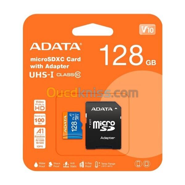 Carte mémoire ADATA MICRO SDXC 128GO UHS-I CLASS 10 100MBS