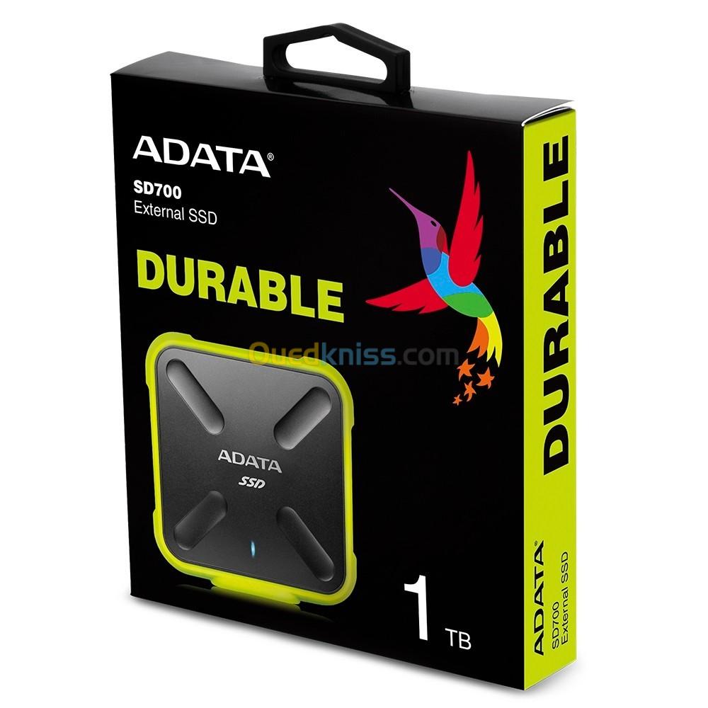 Disque SSD Externe ADATA SD700, USB 3.2, 1To -Noir