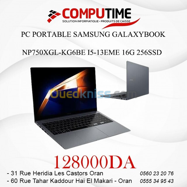 PC PORTABLE SAMSUNG GALAXYBOOK NP750XGL-KG6BE I5-13EME 16G 256SSD 