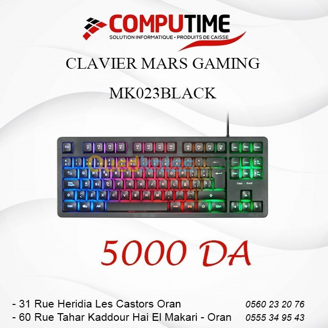 CLAVIER MARS GAMING MK023 BLACK 