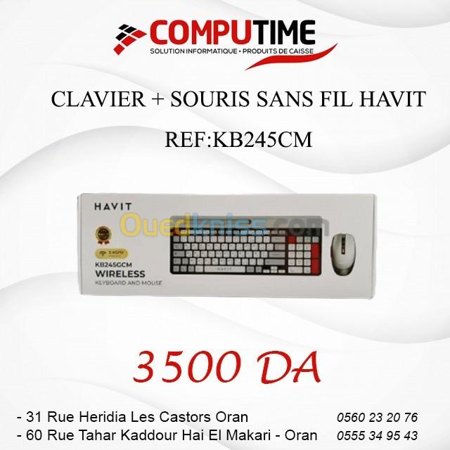 CLAVIER + SOURIS SANS FIL HAVIT KB245CM