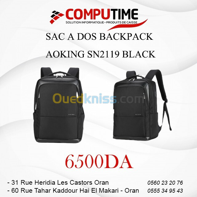 SAC A DOS BACKPACK AOKING SN2119 BLACK